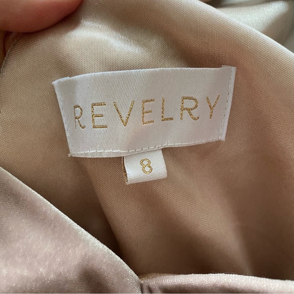 Revelry Dawson Velvet Dress Champagne Color Size 8 - Picture 4 of 9